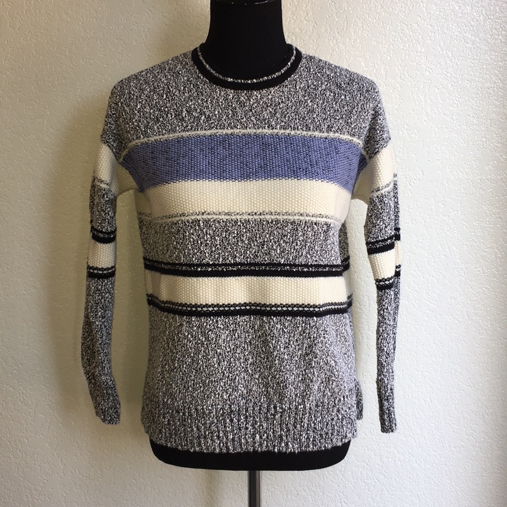 VINCE • Marled & Striped Sweater